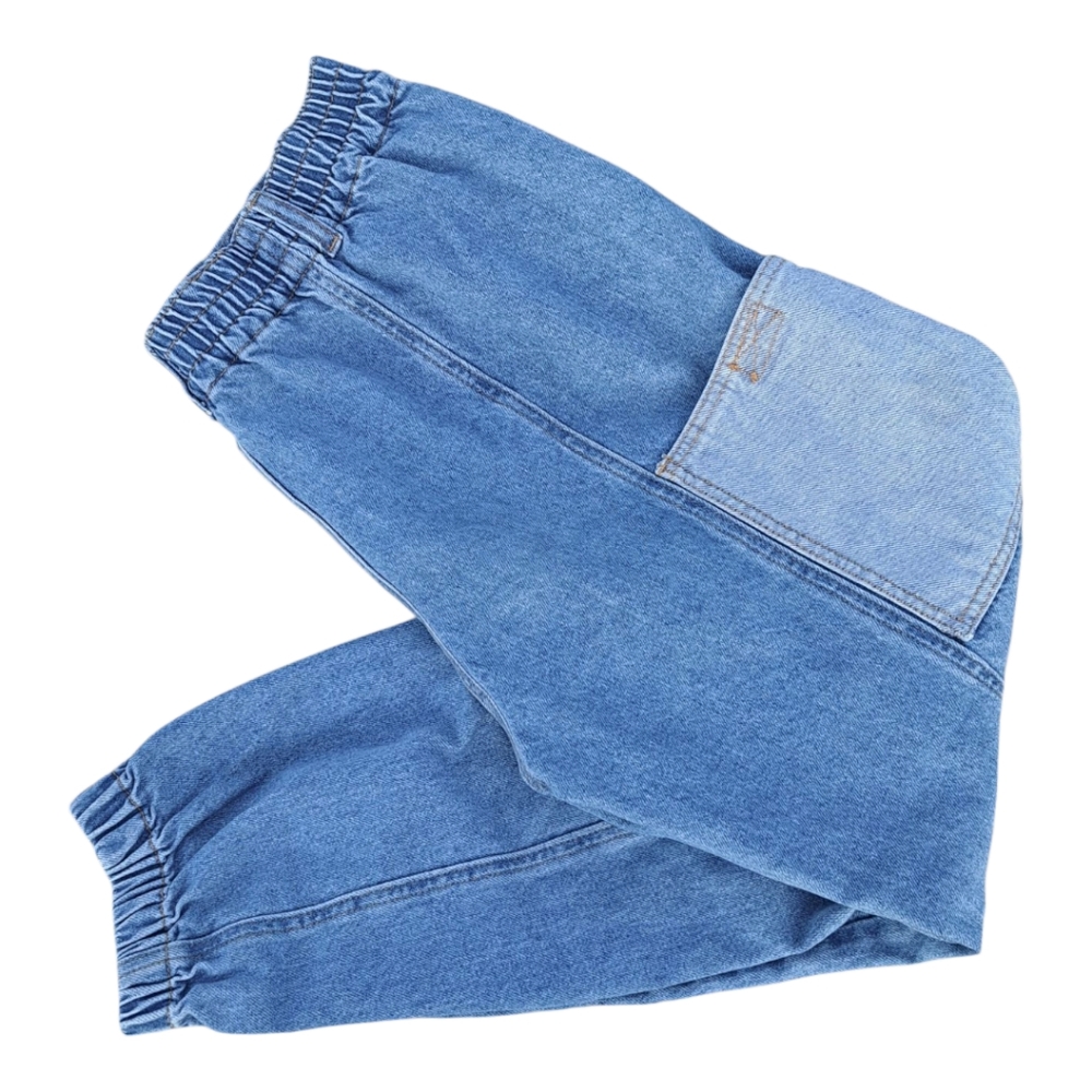 Blue Denim Patchwork Joggers - image 8